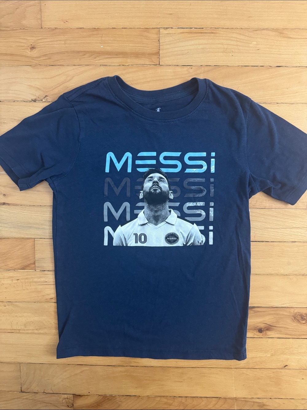 Messi Graphic Tee for Kids - Navy Blue